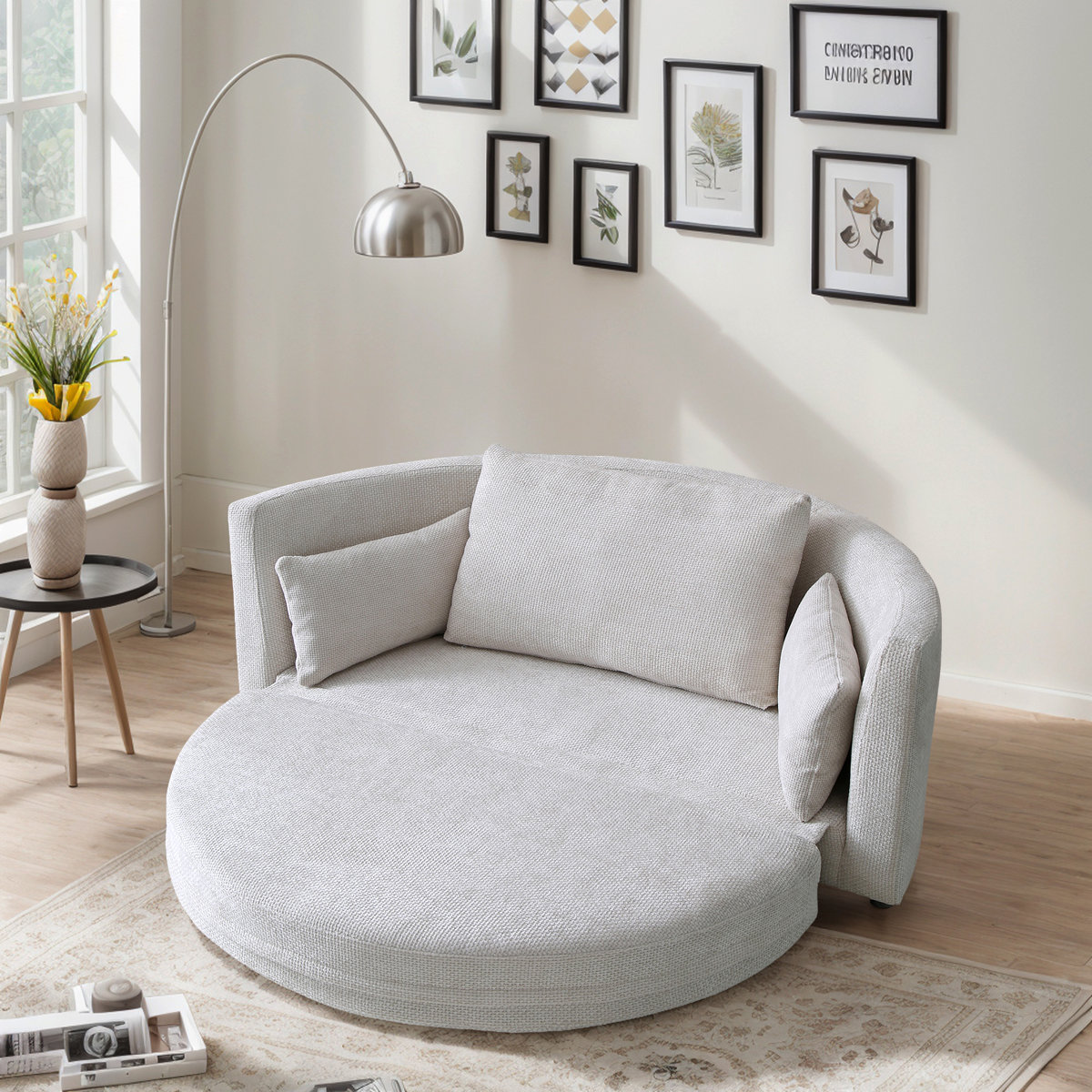 Latitude Run® 55" W Oversize Foldable Convertible Accent Barrel Chair